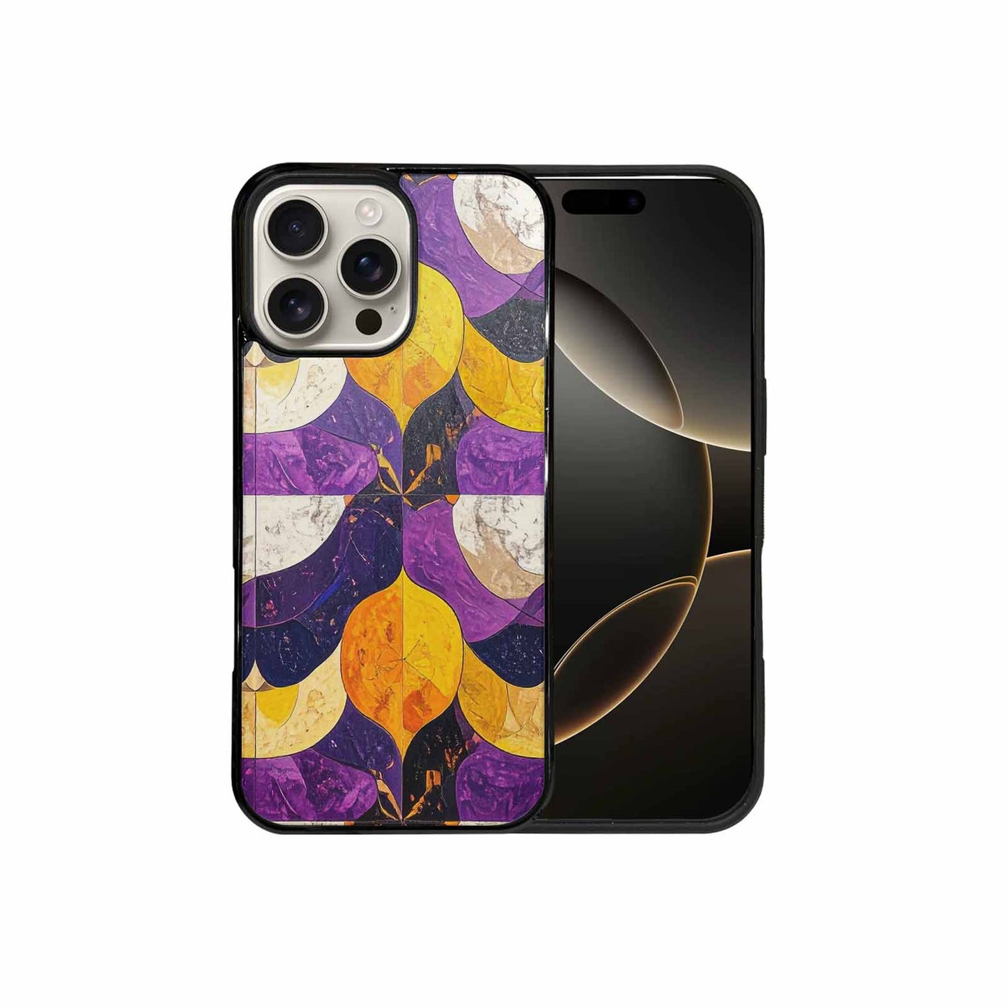 iPhone 16 Pro Max Case — Nonbinary Flag Color Theme Small Rainbow, Custom Printed Phone Case