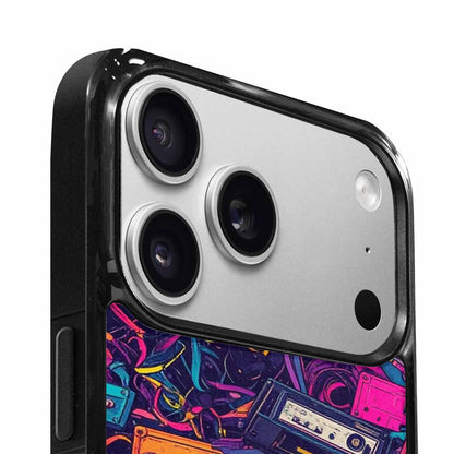 iPhone 17 Pro Max Case — Retro Cassette Tape Pattern Retro Vintage, Custom Print Case Cover