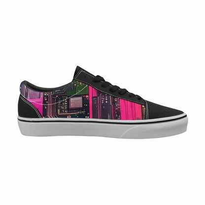 MEN'S Asexual Flag Color Canvas Lace-Up Dark Academia Shoes