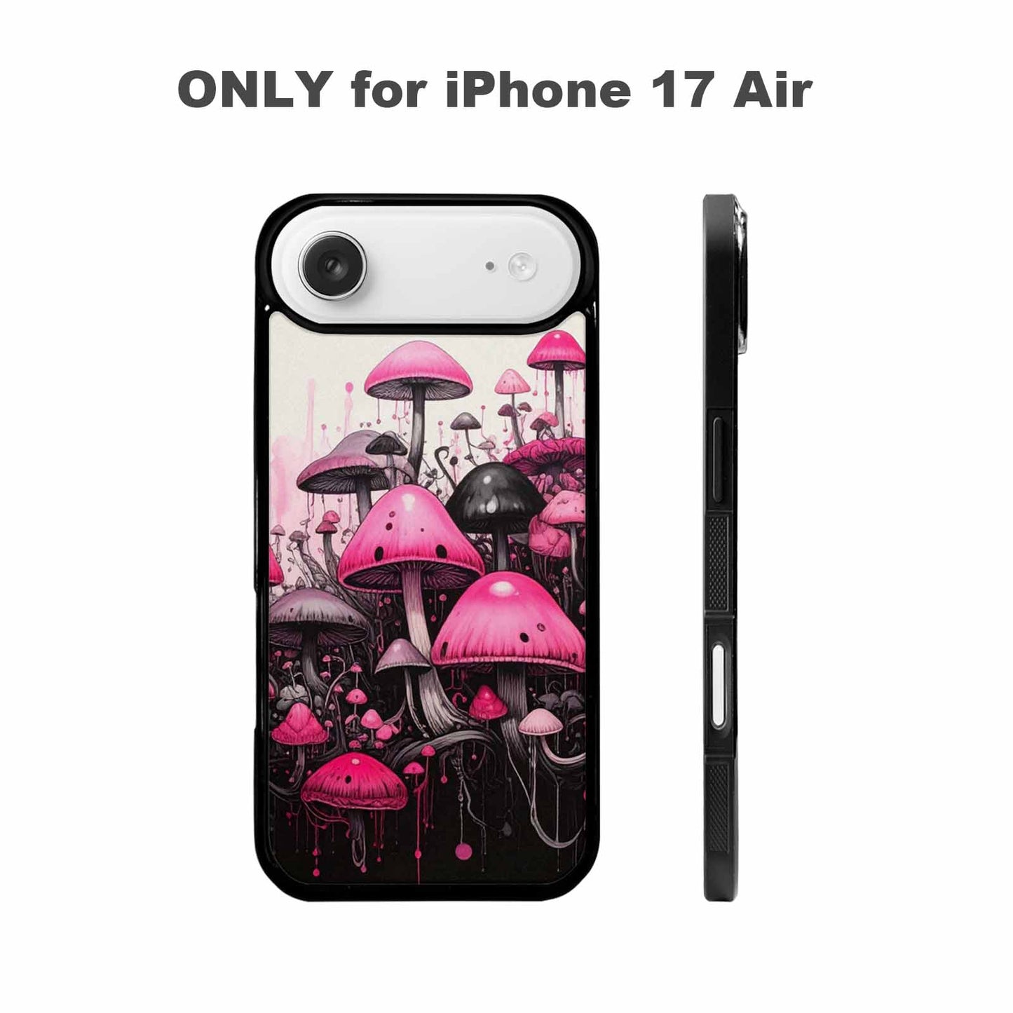 iPhone 17 Air Case — Rainbow Drip Mushrooms Black Pink Original, Custom Designed Case Cover