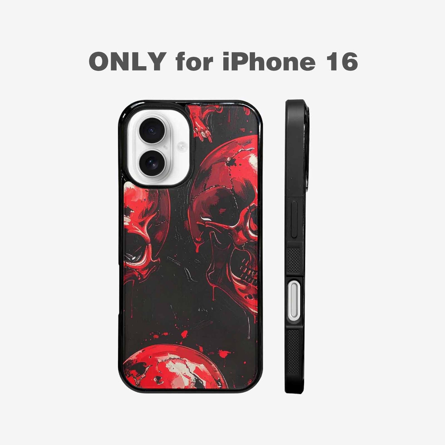 iPhone 16 Case — 1000\'s Of Skulls Overlapping Eachother Everywhere, Custom Designed Case Cover
