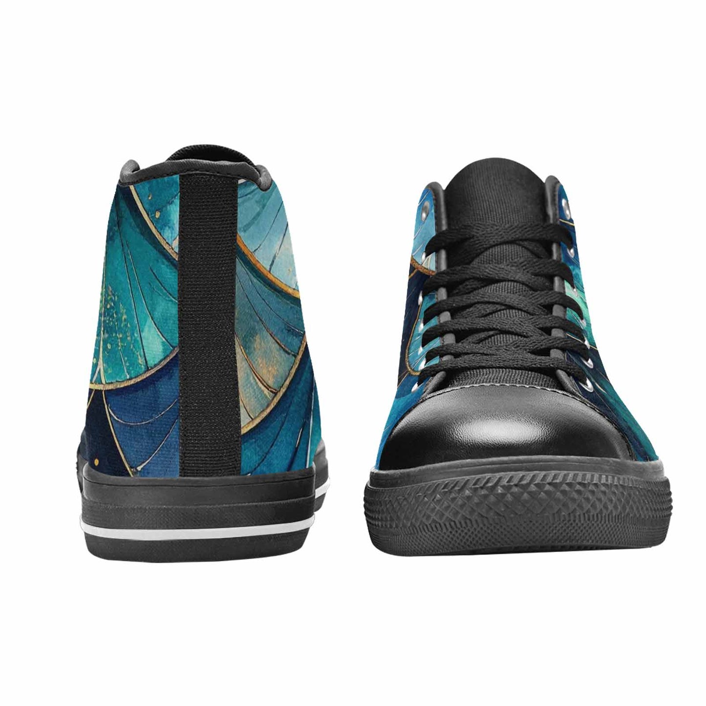 WOMEN'S Mermaid Scale High Top Canvas Grunge Sneakers