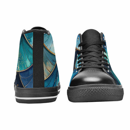 WOMEN'S Mermaid Scale High Top Canvas Grunge Sneakers