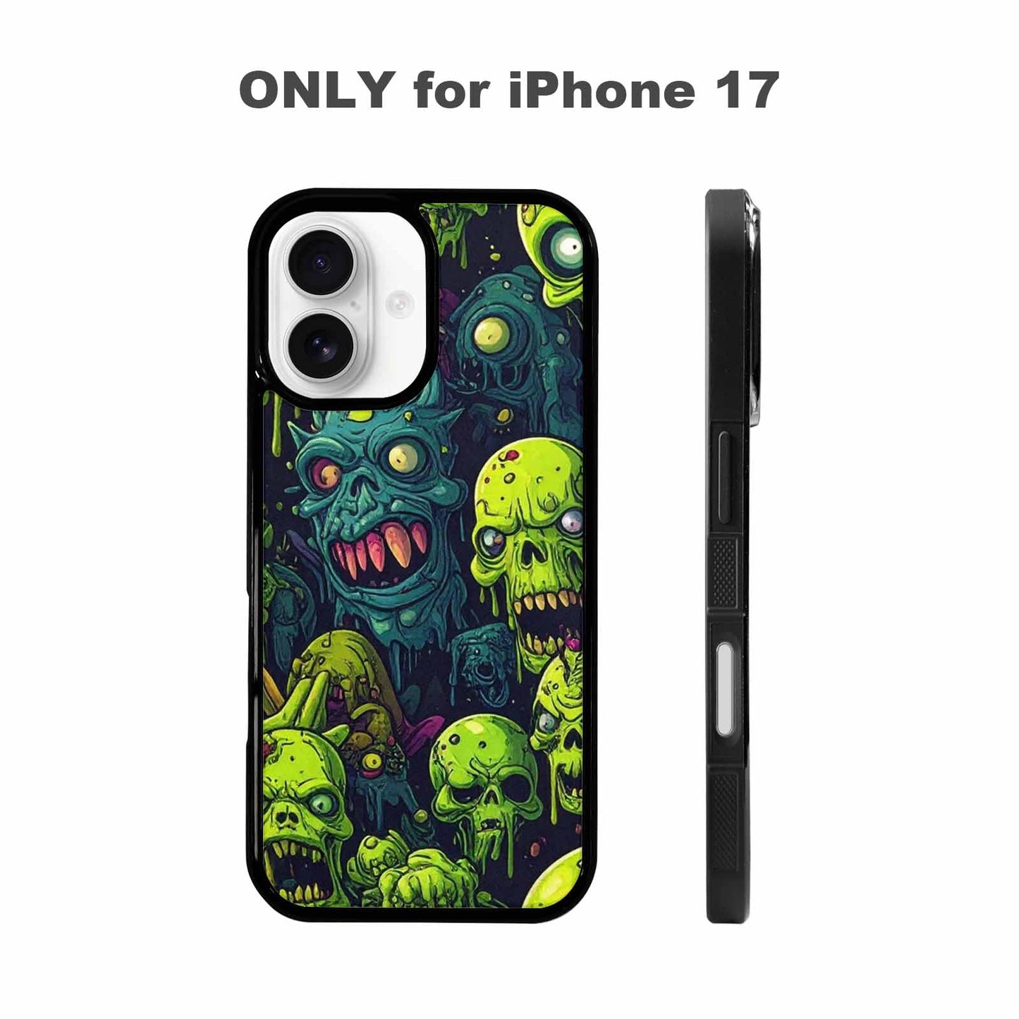 iPhone 17 Case — Toxic Radioactive Creature Pattern Original Art, Original Design Phone Case