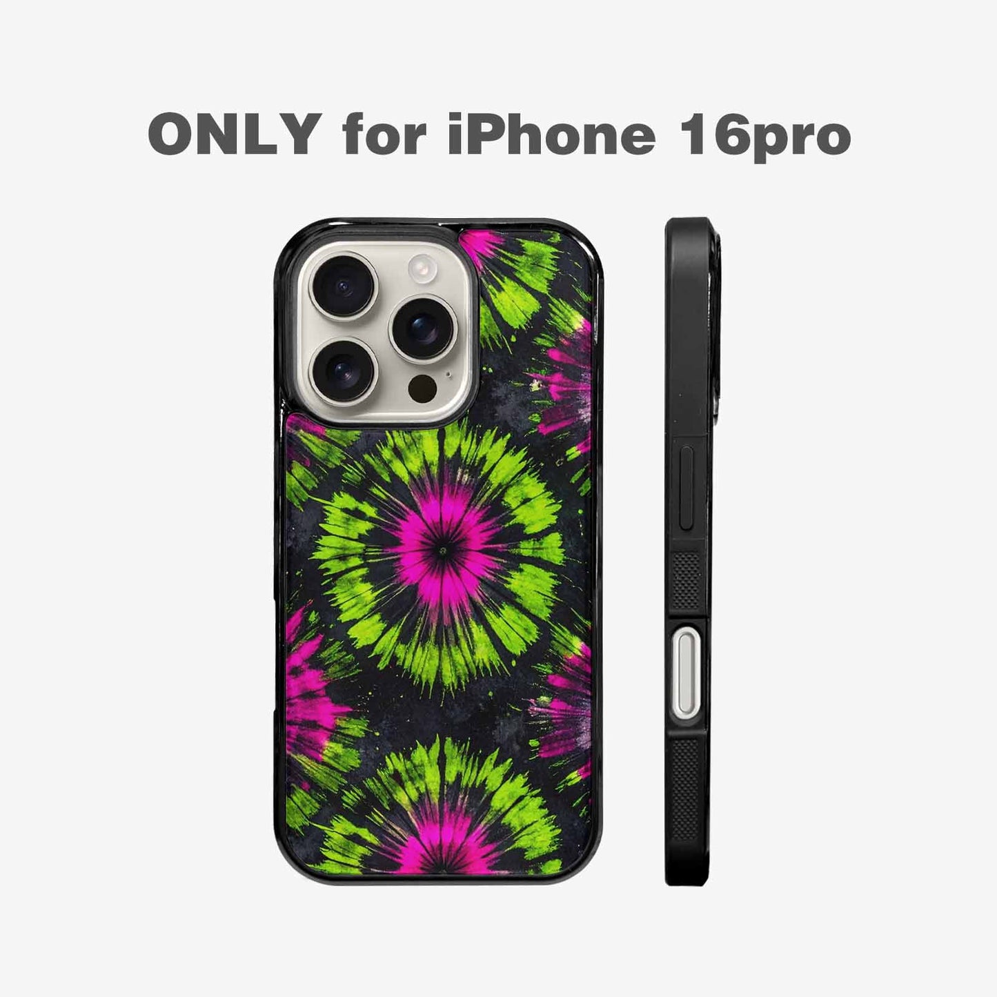 iPhone 16 Pro Case — Acid Wash Tie Dye Neon Custom, Custom Made Phone Cover