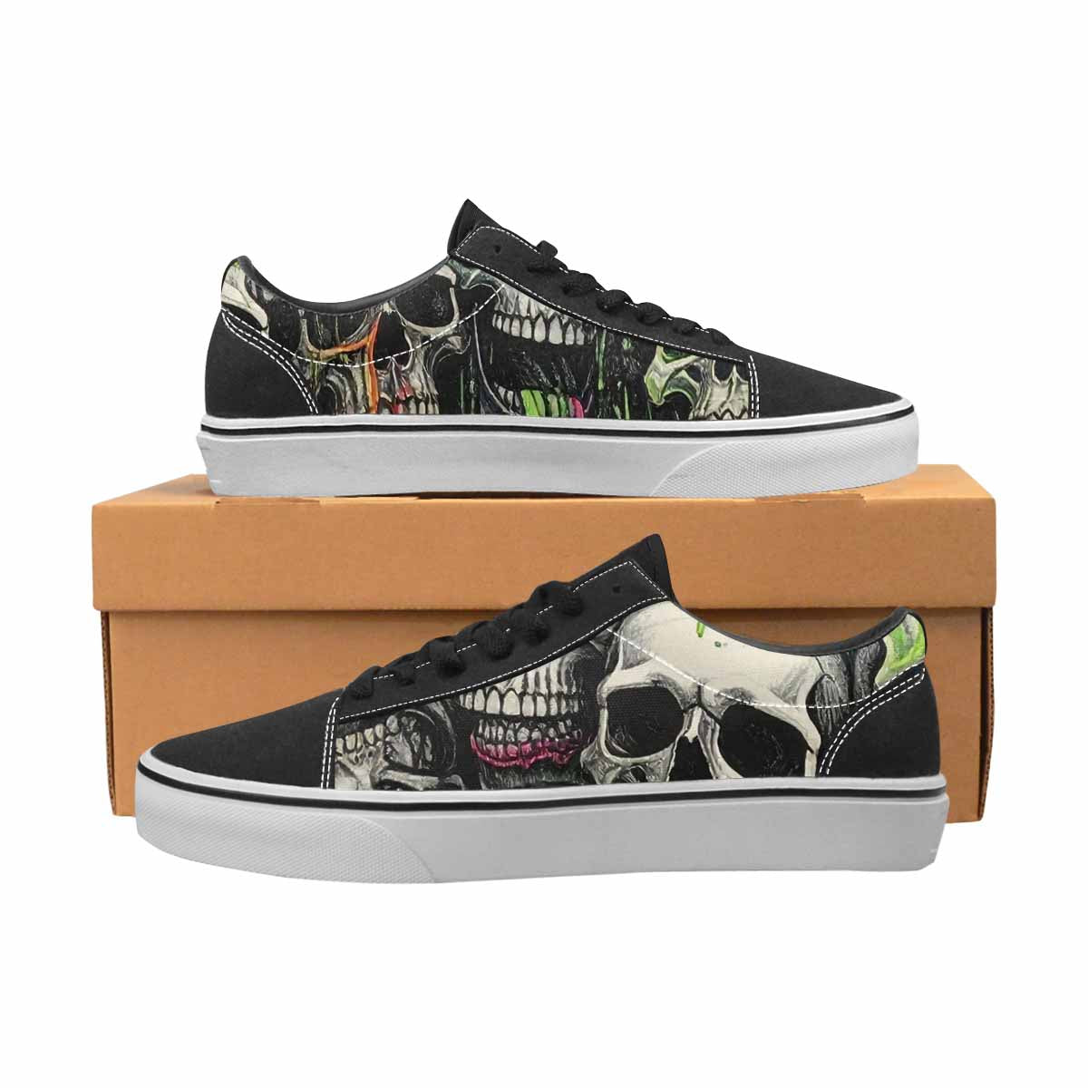 WOMEN'S Rainbow From Skull S Lace-Up Canvas Y2K Shoes