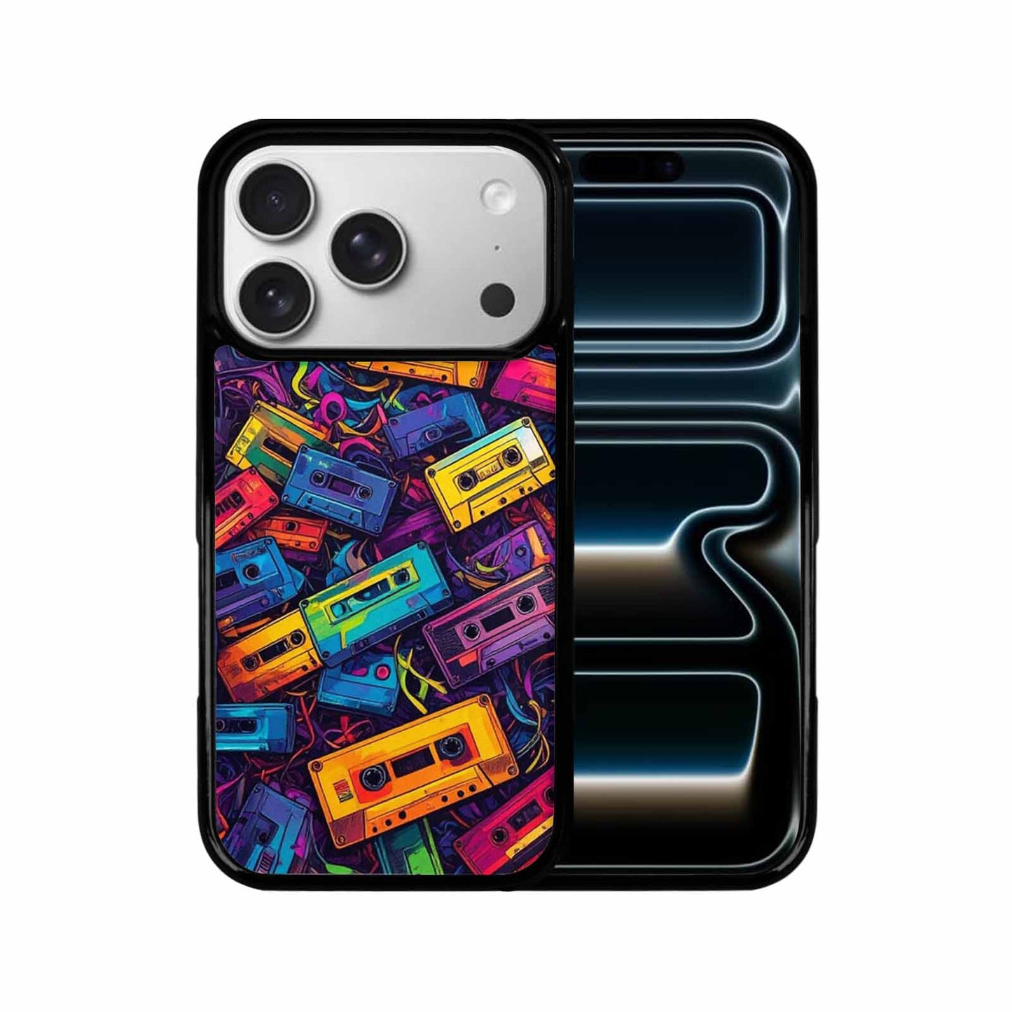 iPhone 17 Pro Case — Retro Cassette Tape Pattern Hundreds Retro, Unique Phone Case Design