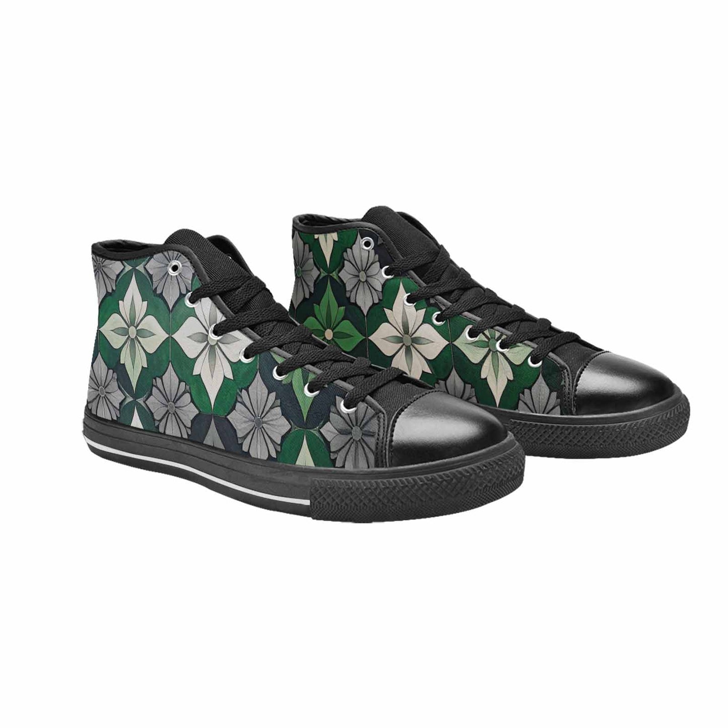 MEN'S Aromantic Flag Color High Top Canvas Wallpaper Art Shoes