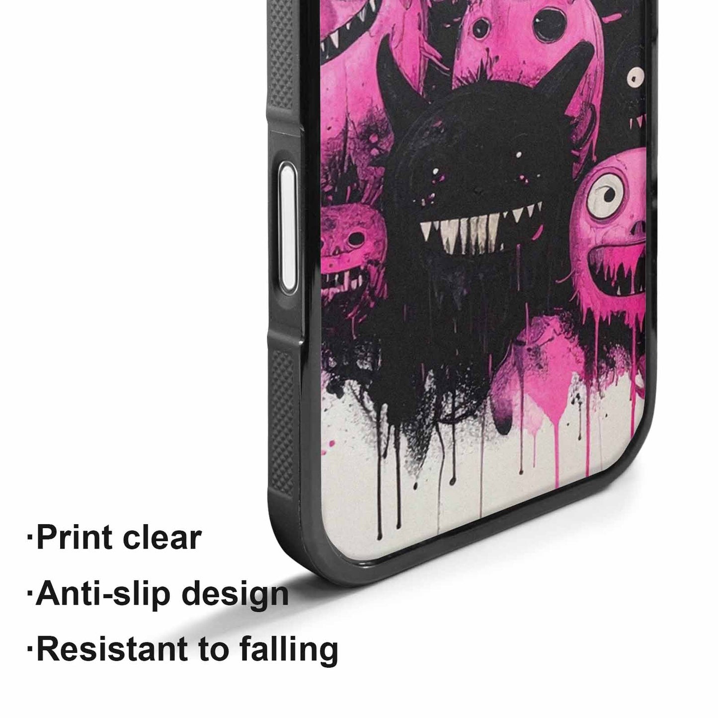 iPhone 17 Case — Black &amp; Pink Ink Cartoon Cute, Custom Made Phone Cover