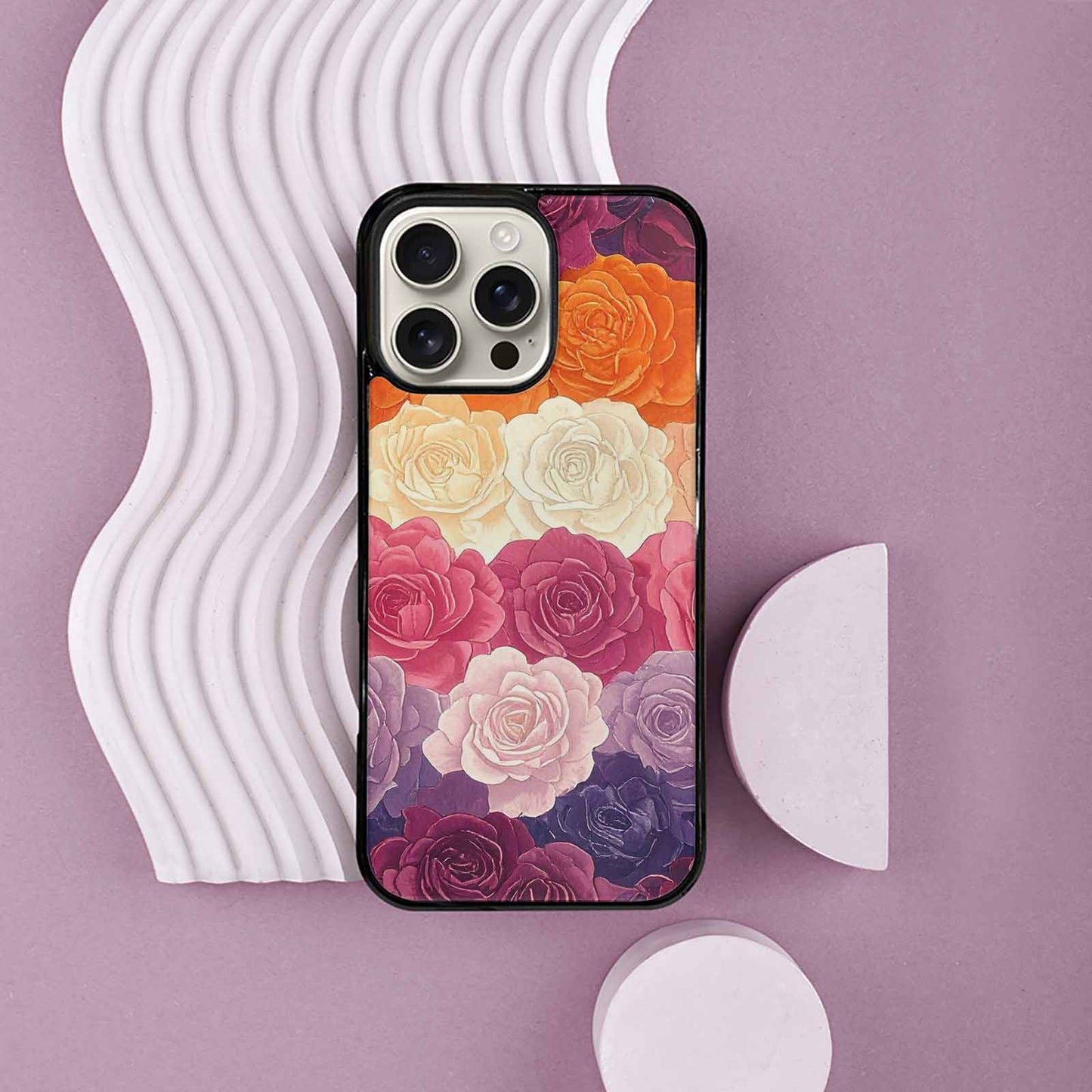 iPhone 16 Pro Max Case — Lesbian Flag Color Theme Small Rainbow, Customized Protective Case