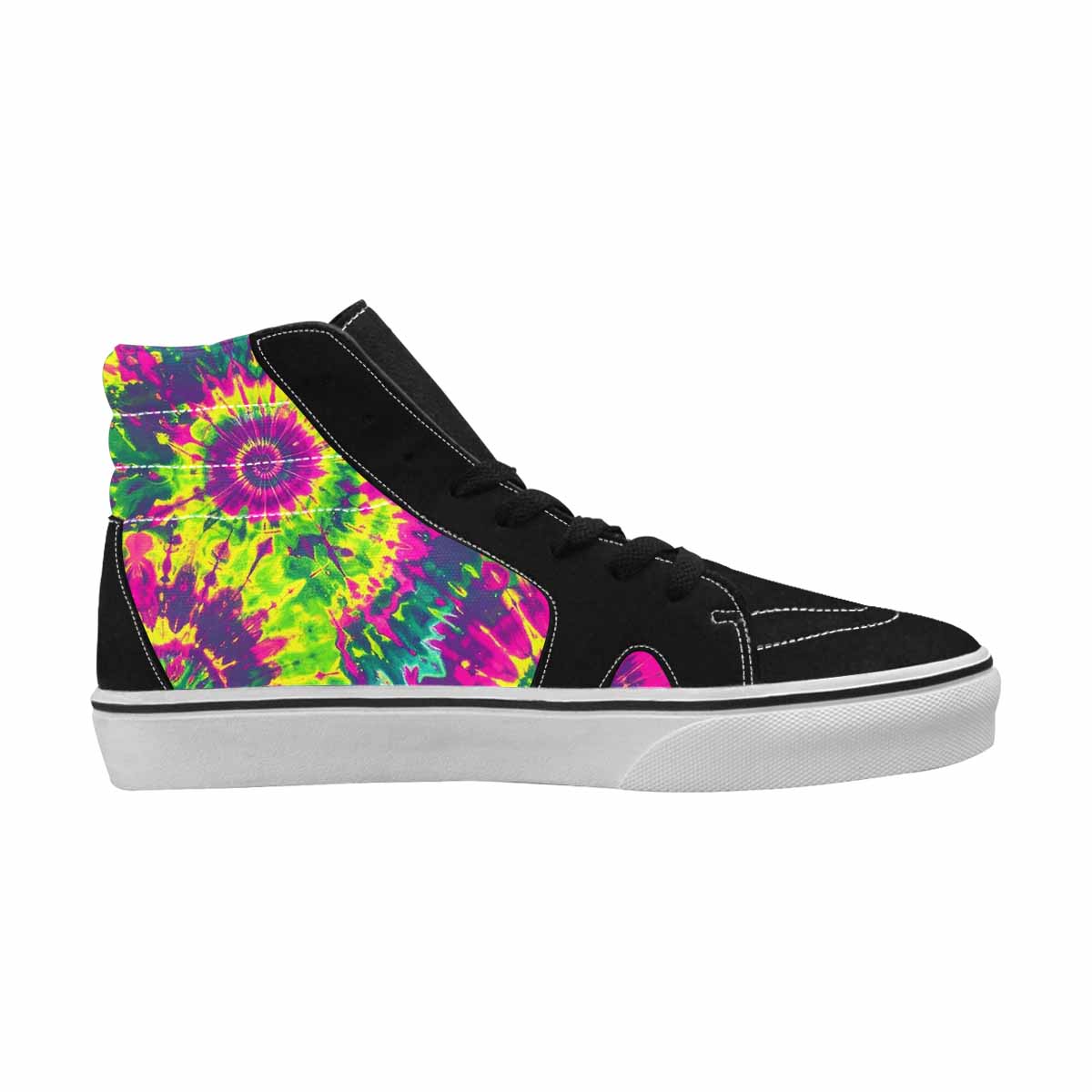WOMEN'S Tie Dye - High Top Canvas Vibrant Chaos Custom Shoes