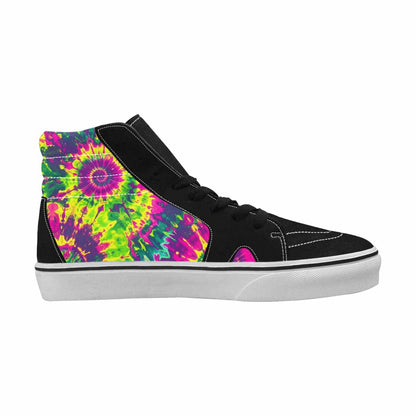 WOMEN'S Tie Dye - High Top Canvas Vibrant Chaos Custom Shoes
