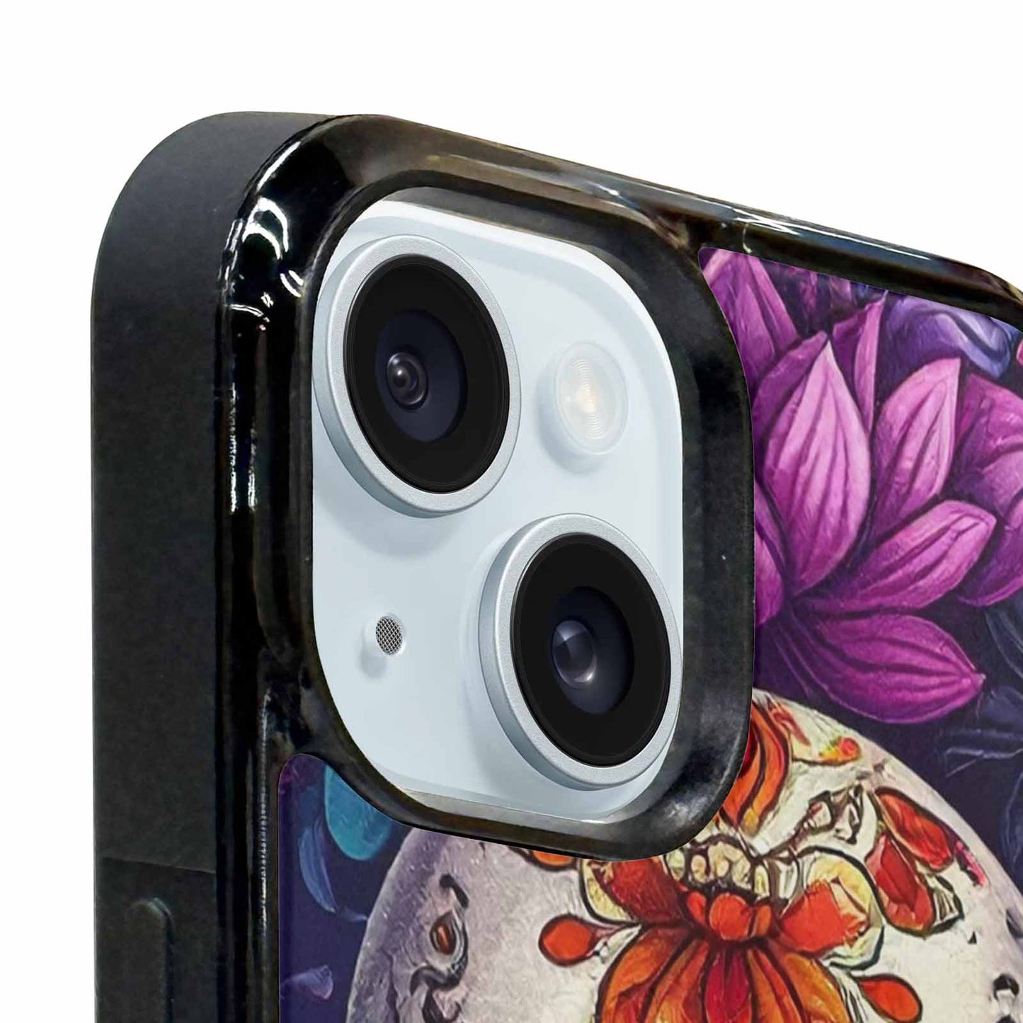 iPhone 15 Plus Case — Lotus Many Hundreds Of Skulls Art, Custom Printed Phone Case