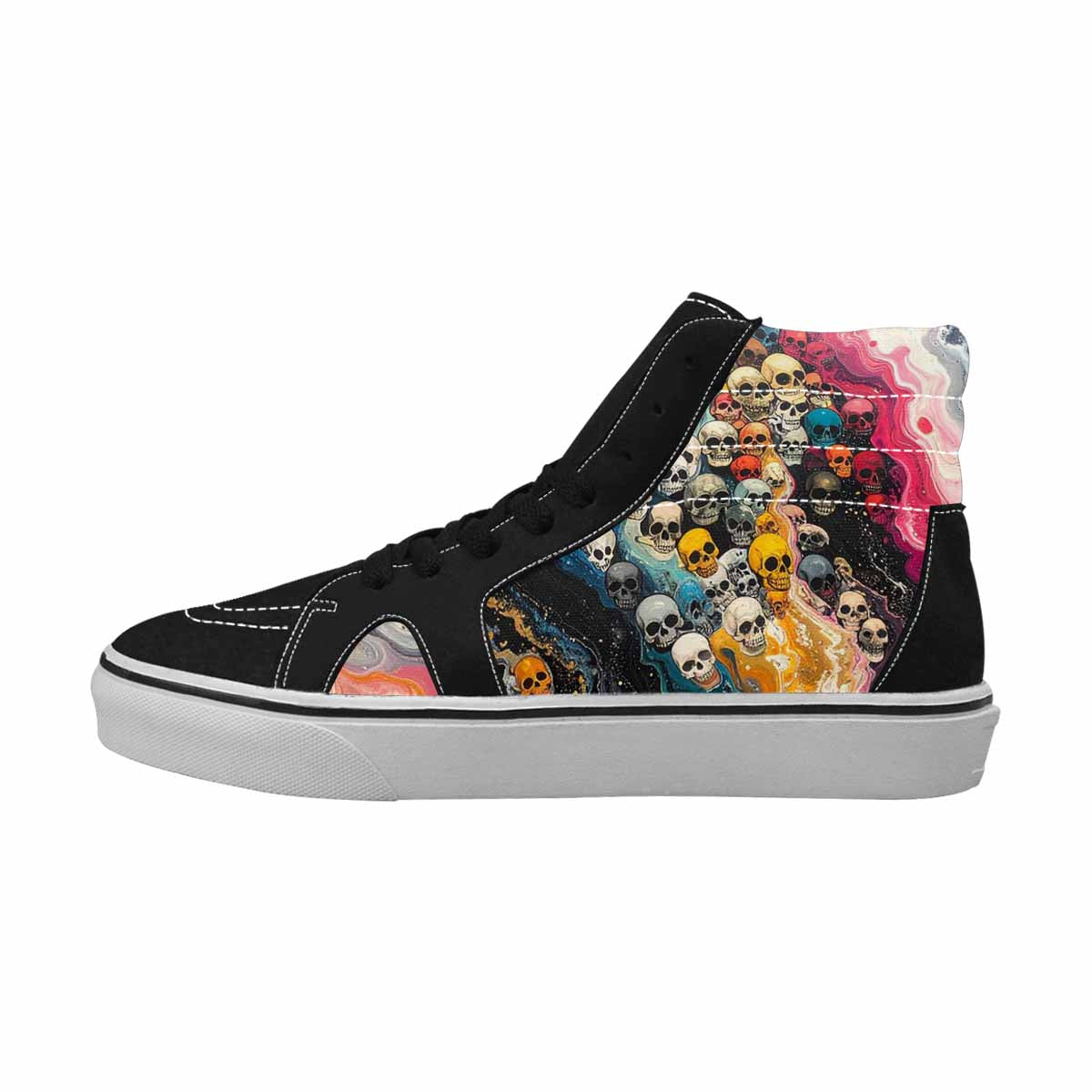 MEN'S Skulls  Marble Skulls High Top Canvas Cottagecore Custom Sneakers