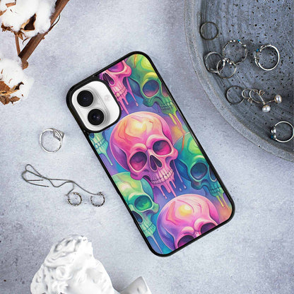 iPhone 16 Plus Case — Candy Color Dripping Skulls Custom, Customized Protective Case
