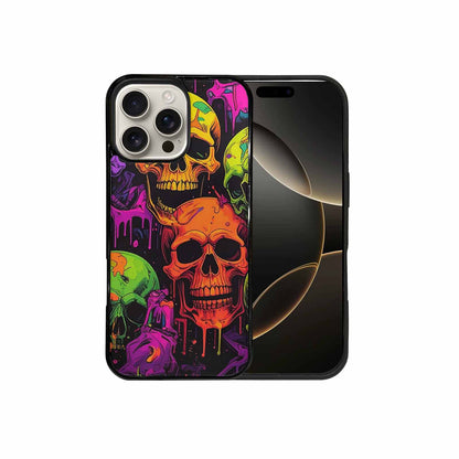 iPhone 16 Pro Max Case — Vibrant Camo 1000\'s Of Skeletons Neon, Personalized Phone Case