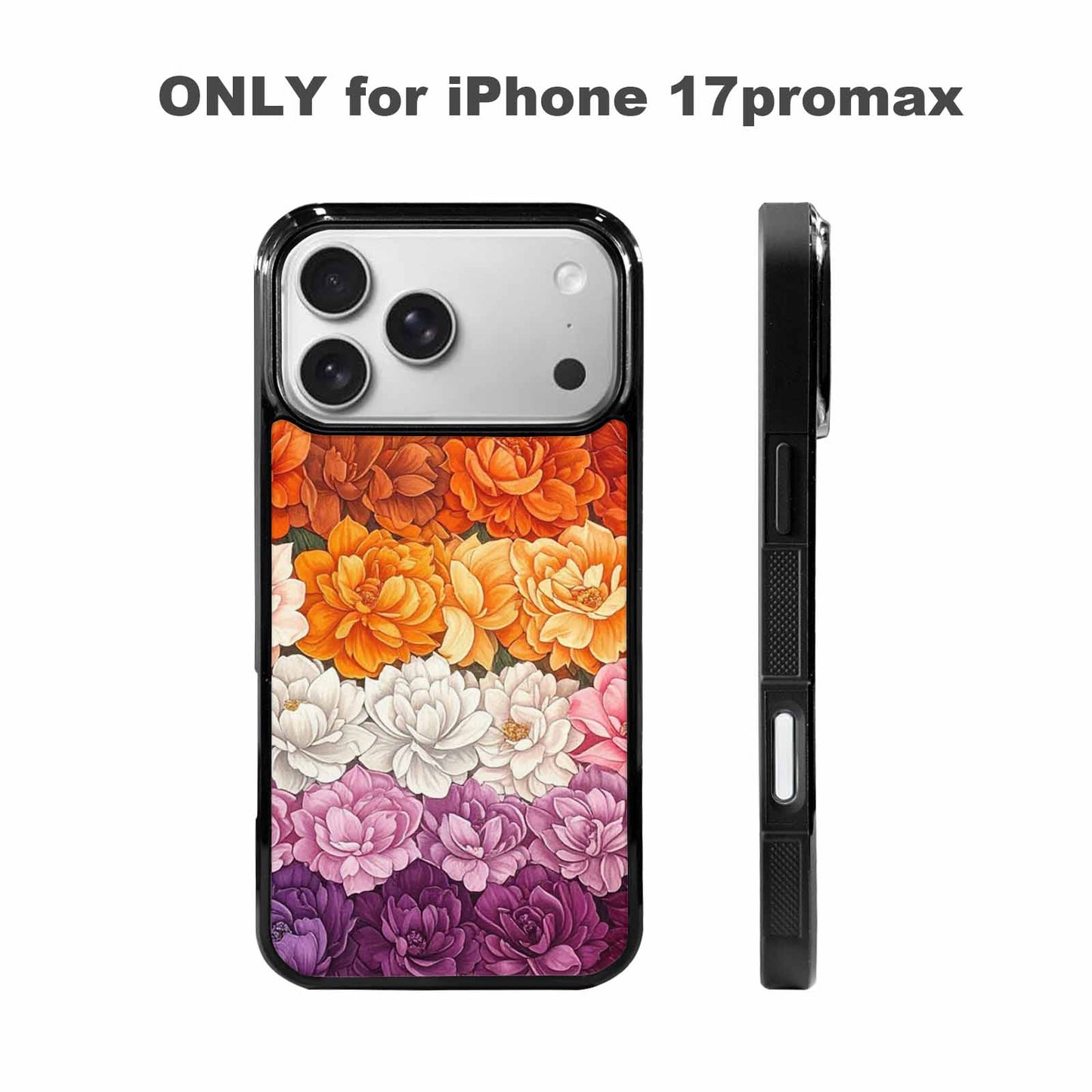 iPhone 17 Pro Max Case — Lesbian Flag Color Theme Original Art, Custom Print Case Cover