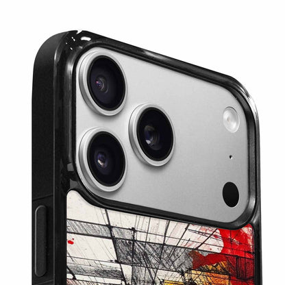 iPhone 17 Pro Case — Black Red Ink Liminal Space Galaxy, Customized Protective Case