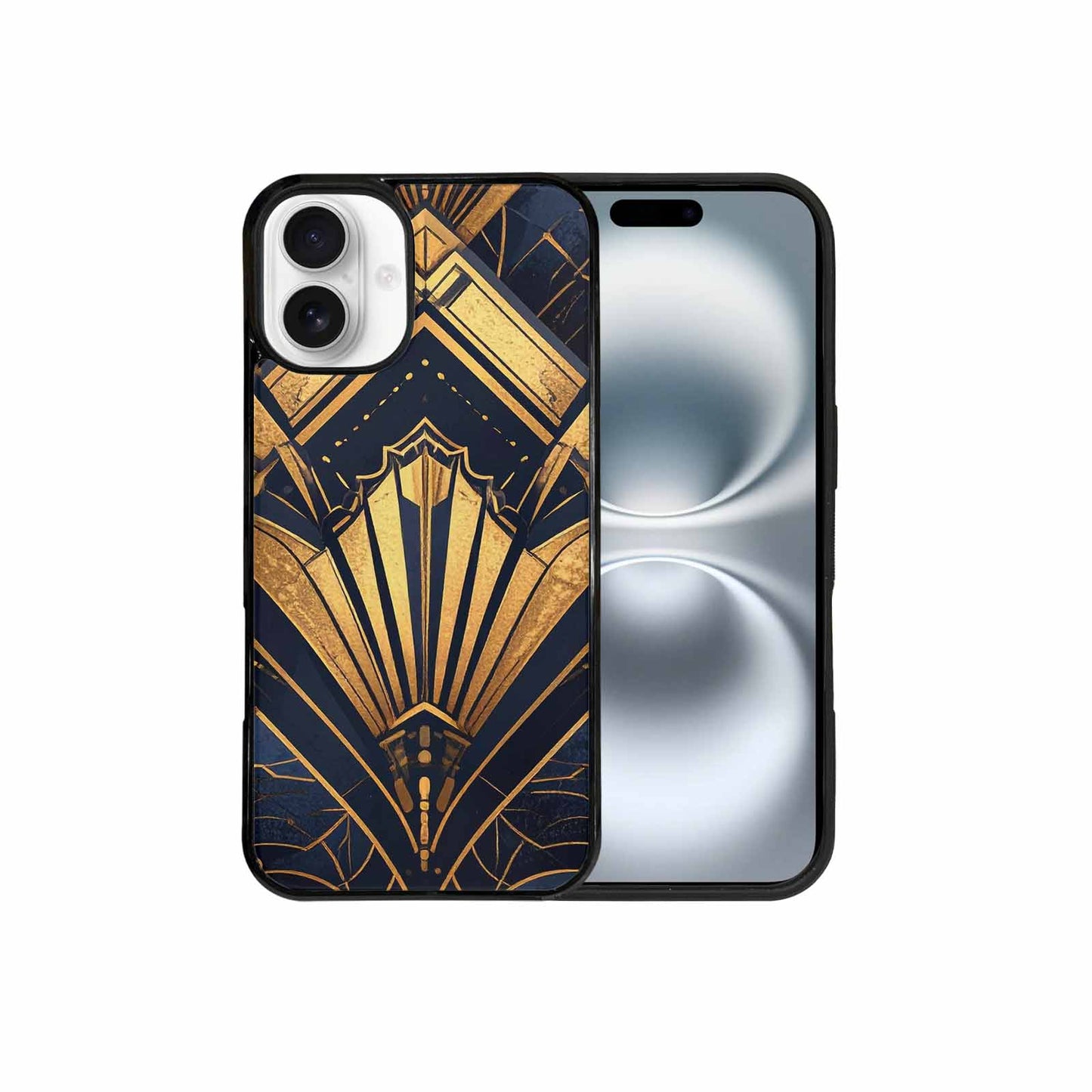 iPhone 16 Plus Case — Art Deco Illustration Pattern, Custom Print Case Cover
