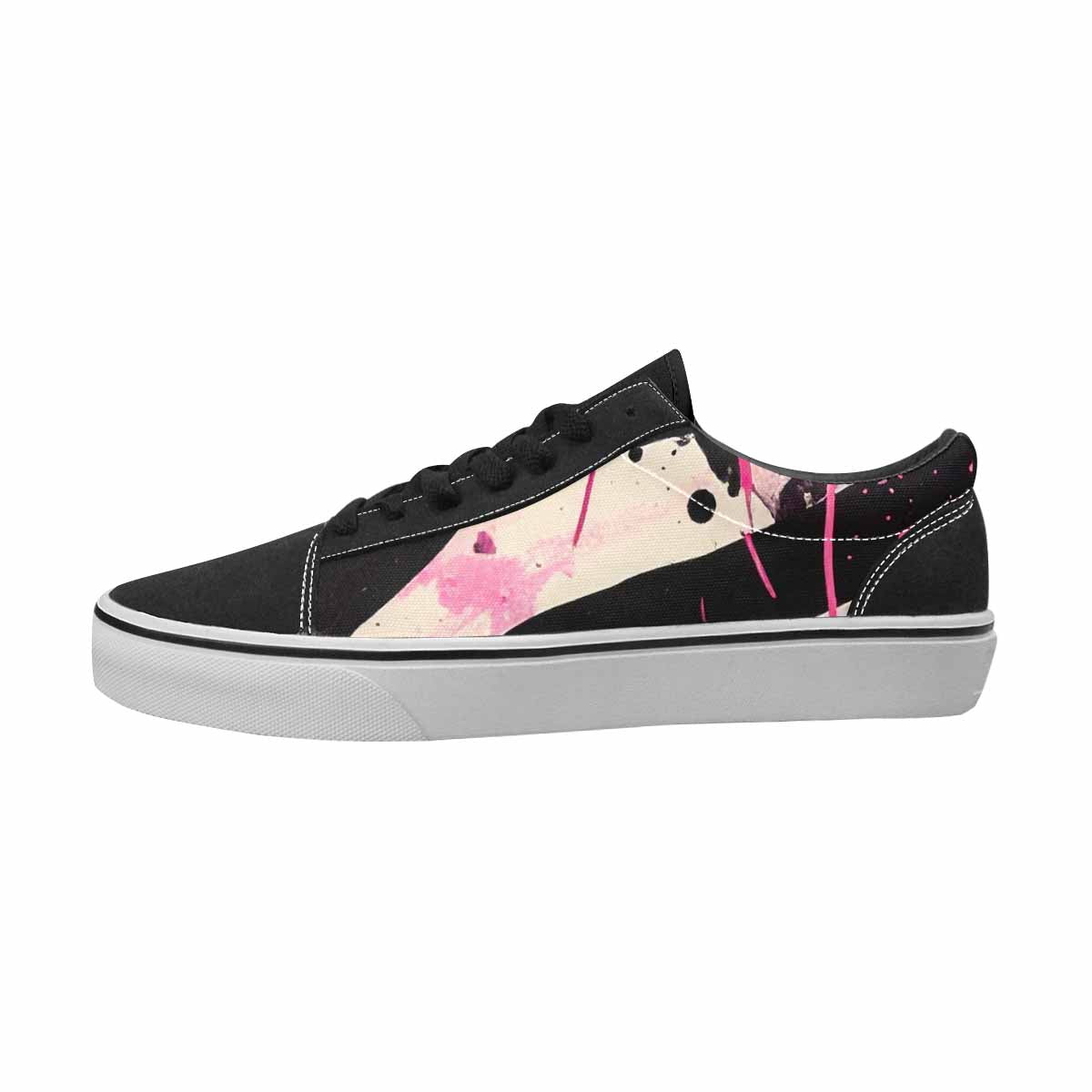 WOMEN'S Zebra Black & Pink Ink Canvas Made To Order Neon Fantasy Sneakers
