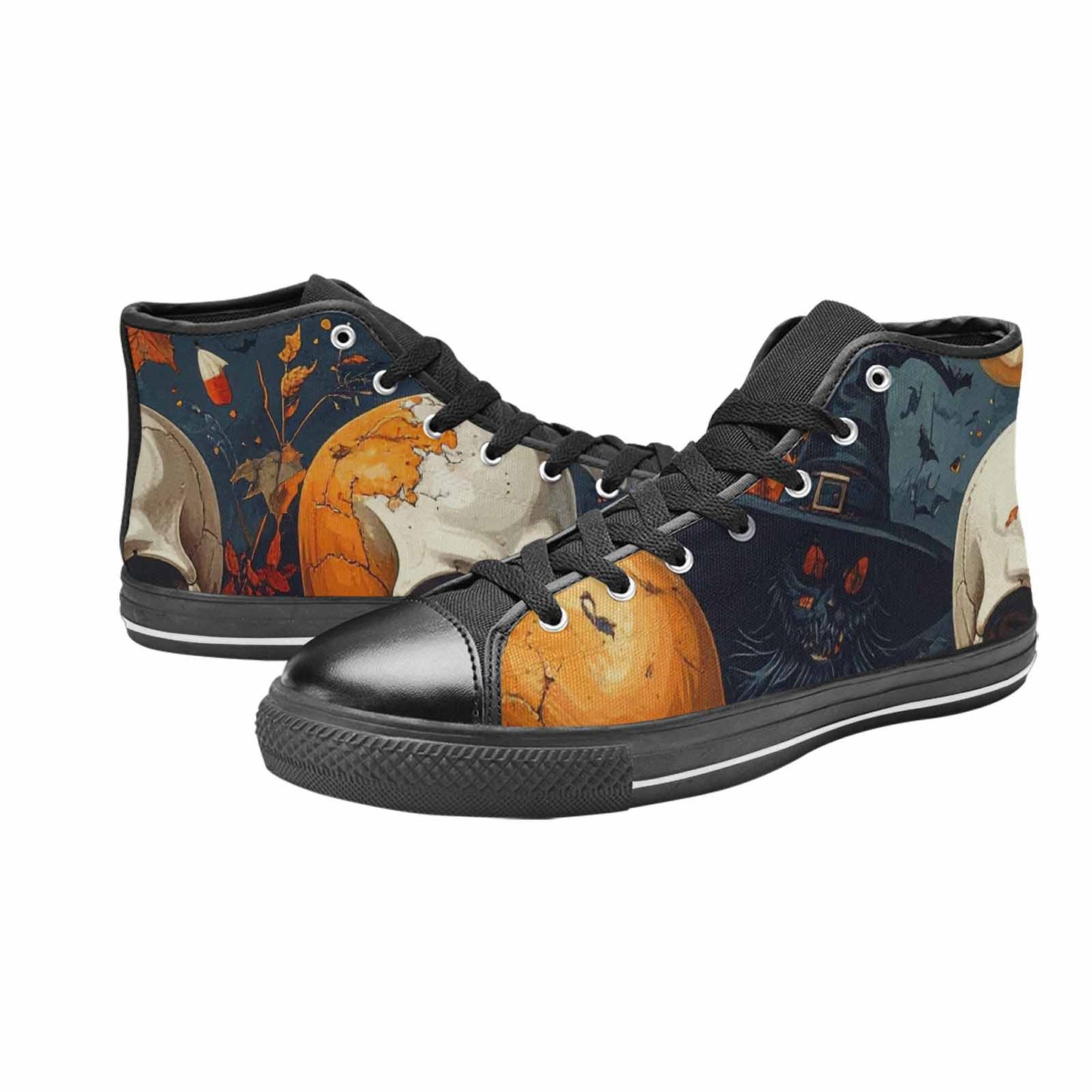 WOMEN'S Halloween Skulls Pumpkins High Top Canvas Dreamcore Custom Shoes