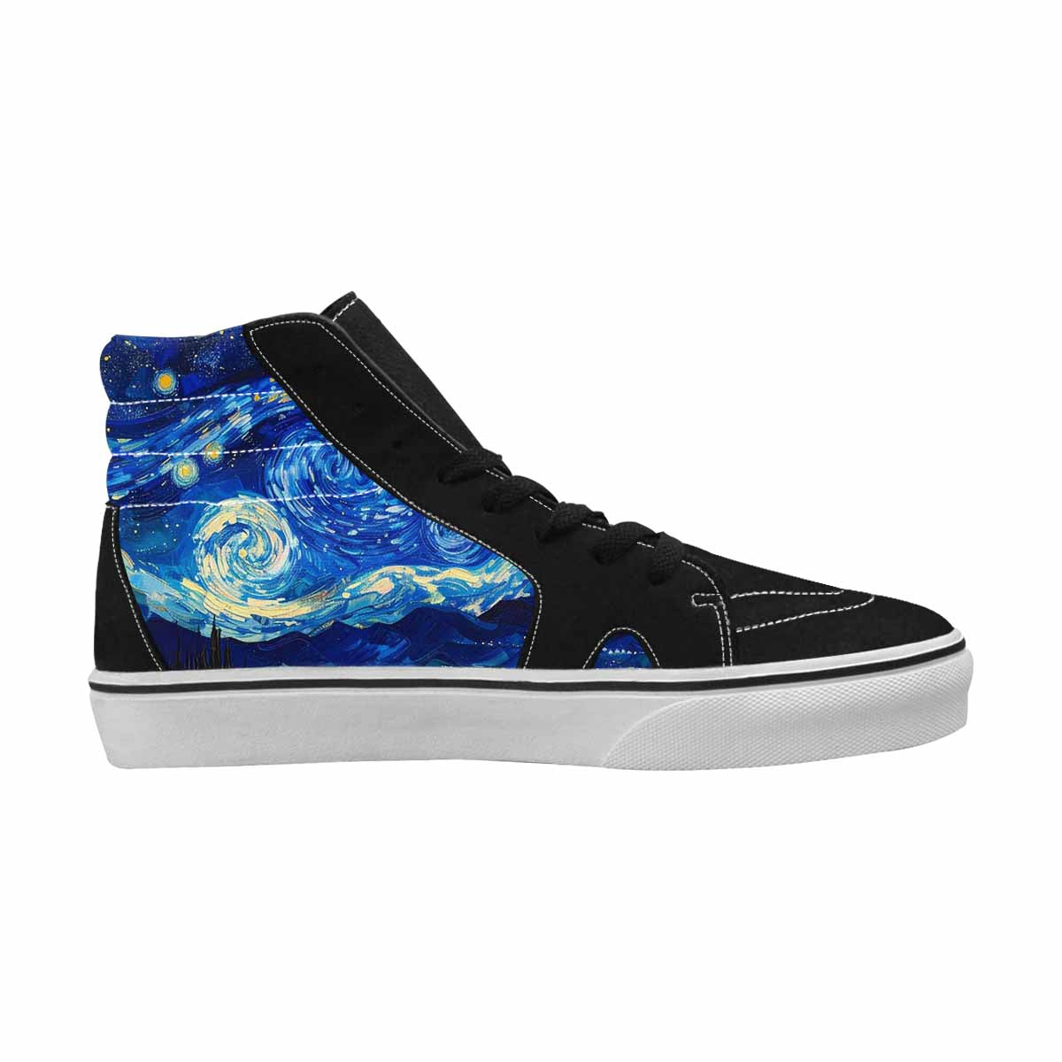 WOMEN'S Starry Night Van Gogh High Top Canvas Vibrant Chaos Shoes