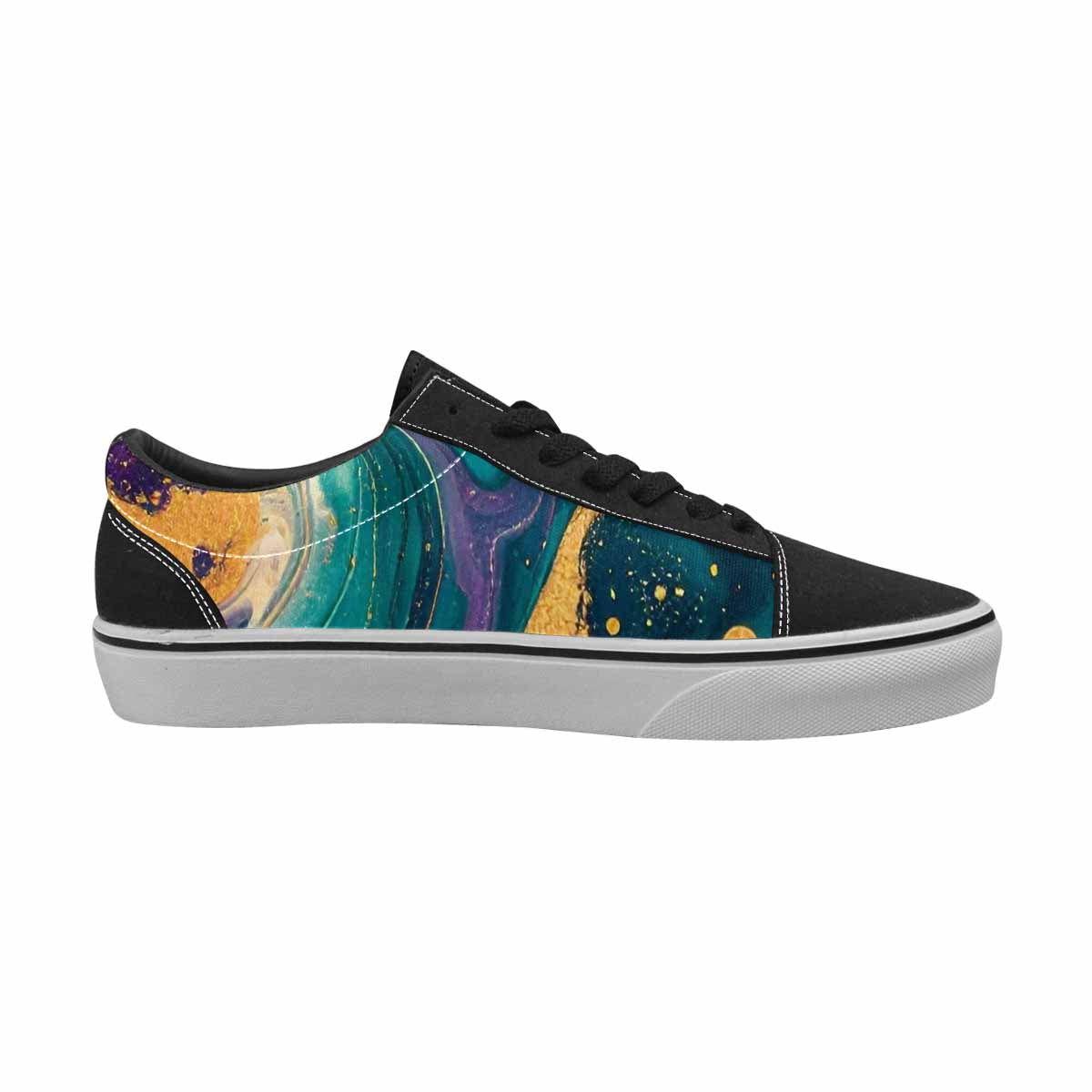 WOMEN'S Marble Galaxy Swirl Canvas Lace-Up Y2K Custom Sneakers