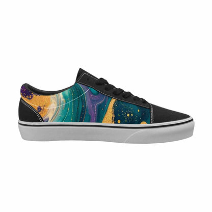WOMEN'S Marble Galaxy Swirl Canvas Lace-Up Y2K Custom Sneakers