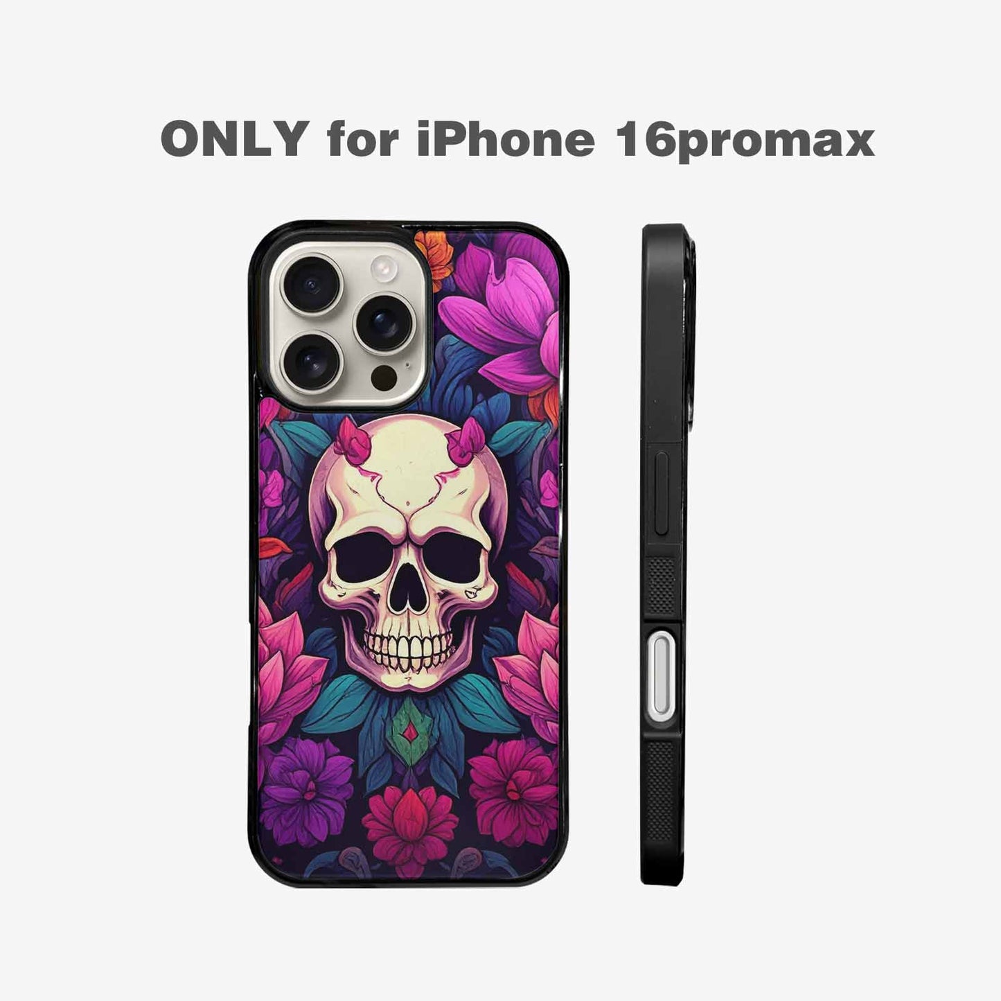 iPhone 16 Pro Max Case — Lotus Many Hundreds Of Skulls Art, Custom Art Phone Cover