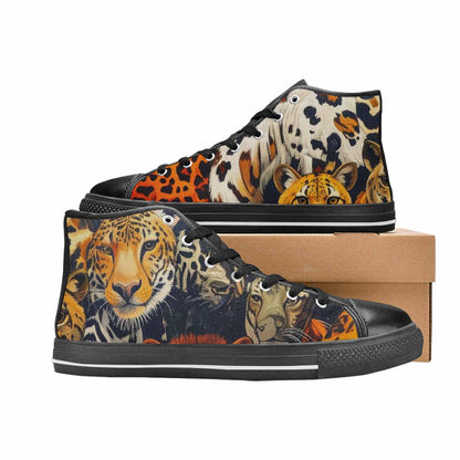 MEN'S Animal Print High Top Canvas Neon Fantasy Sneakers