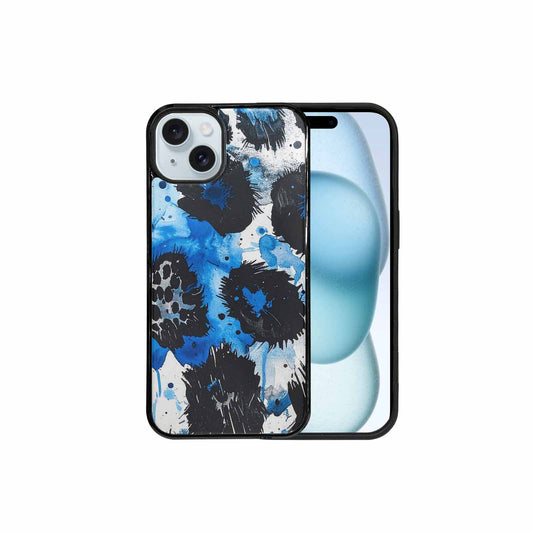 iPhone 15 Plus Case — Animal Print Black Blue Ink Animal, Personalized Phone Case