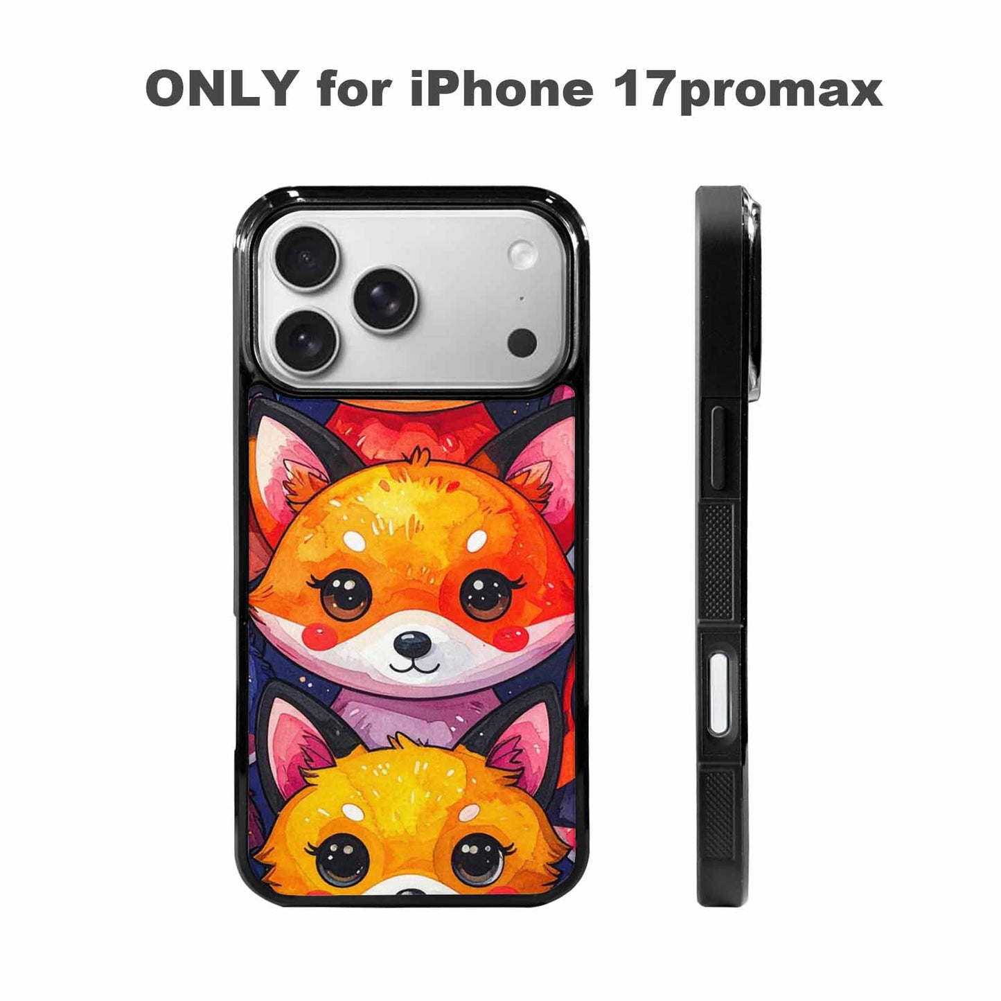 iPhone 17 Pro Max Case — Watercolor Kawaii Fox Watercolor Abstract, Custom Designed Case Cover