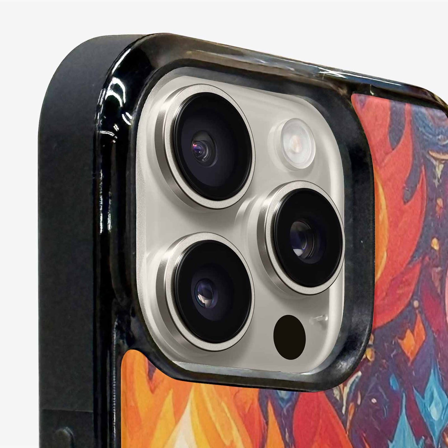 iPhone 15 Pro Max Case — Flame Burst Full Color Vibrant Flame, Custom Print Case Cover