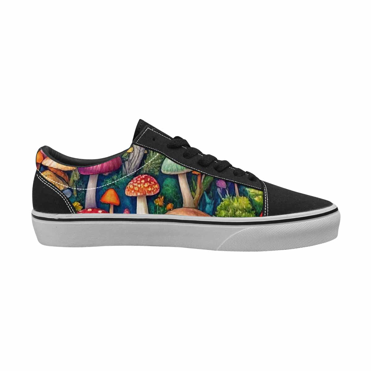 WOMEN'S Mushrooms (general) Mushrooms Pa Lace-Up Canvas Wallpaper Art Sneakers
