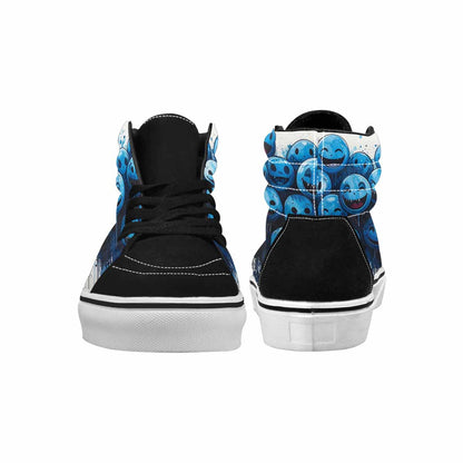 MEN'S Melting Moon Smiley High Top Canvas Cottagecore Custom Sneakers