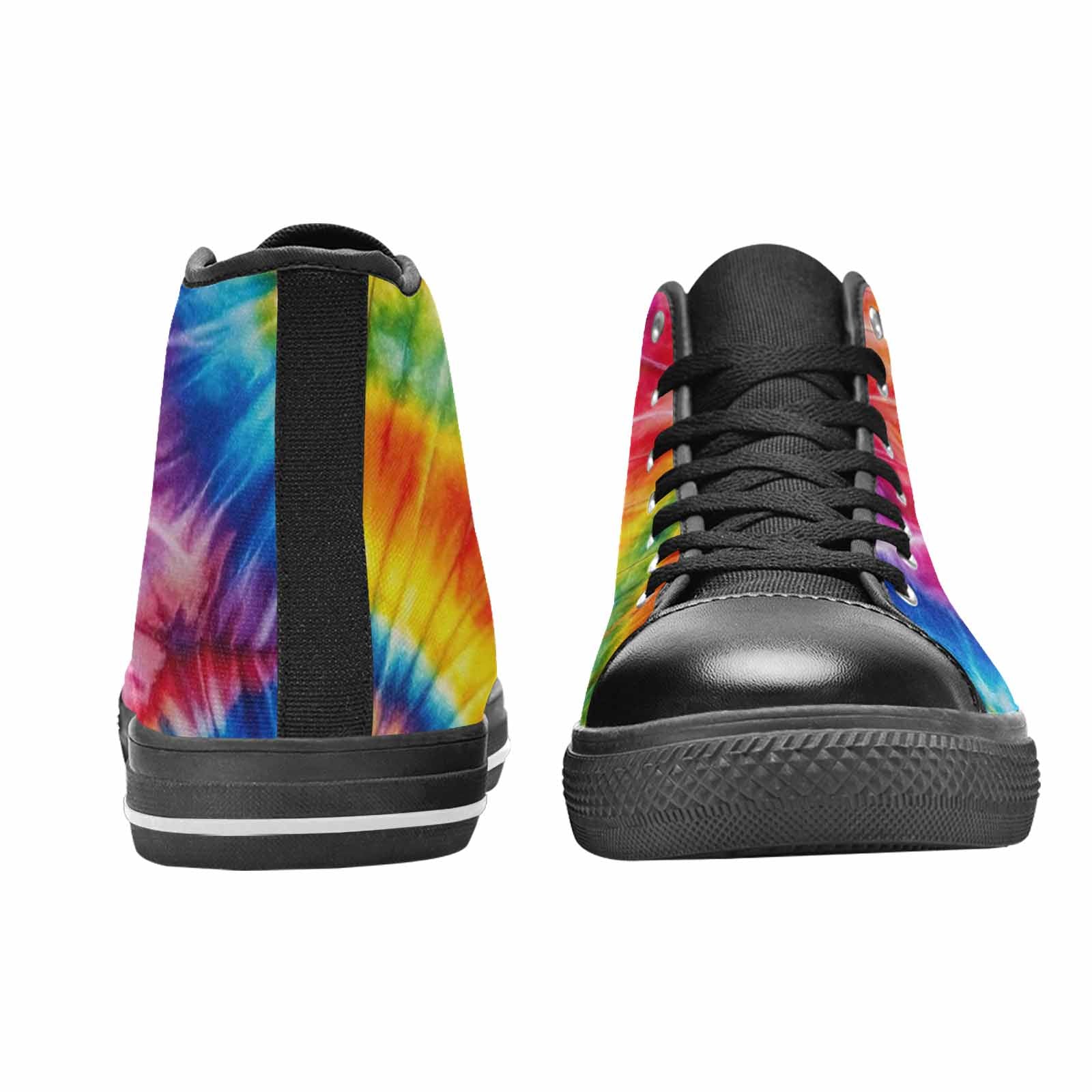 MEN'S Rainbow Spiral Tie Dye High Top Canvas Dark Academia Shoes