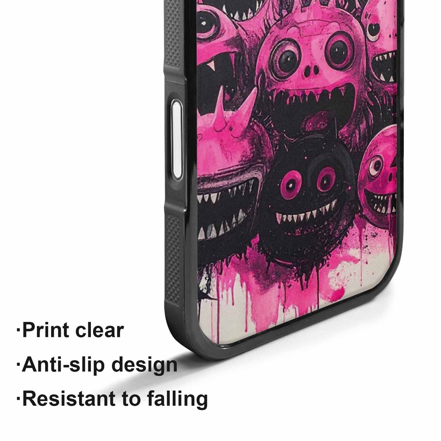 iPhone 17 Case — Black &amp; Pink Ink Cartoon Cute, Custom Made Phone Cover