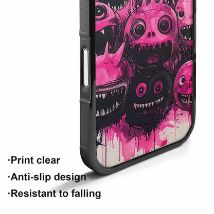 iPhone 17 Case — Black &amp; Pink Ink Cartoon Cute, Custom Made Phone Cover