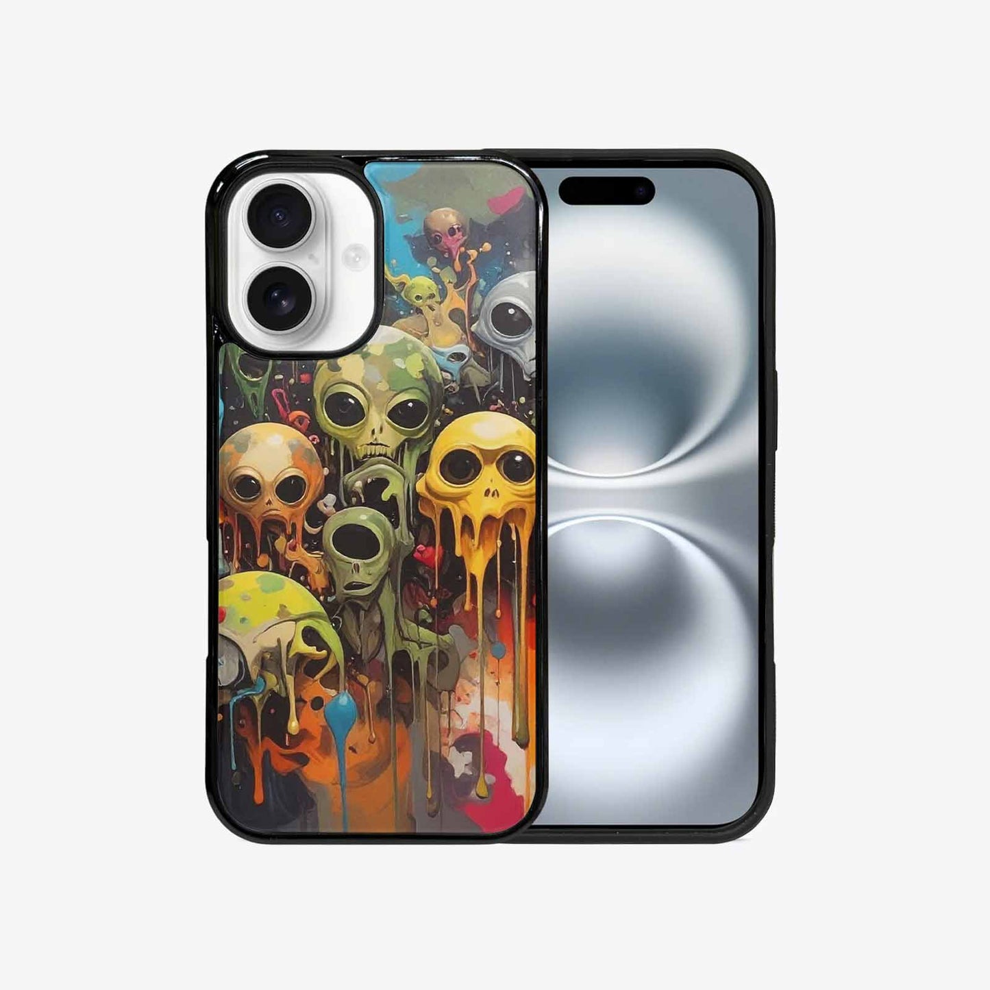 iPhone 16 Case — Aliens Camomelting Aliens Patt, Customized Protective Case