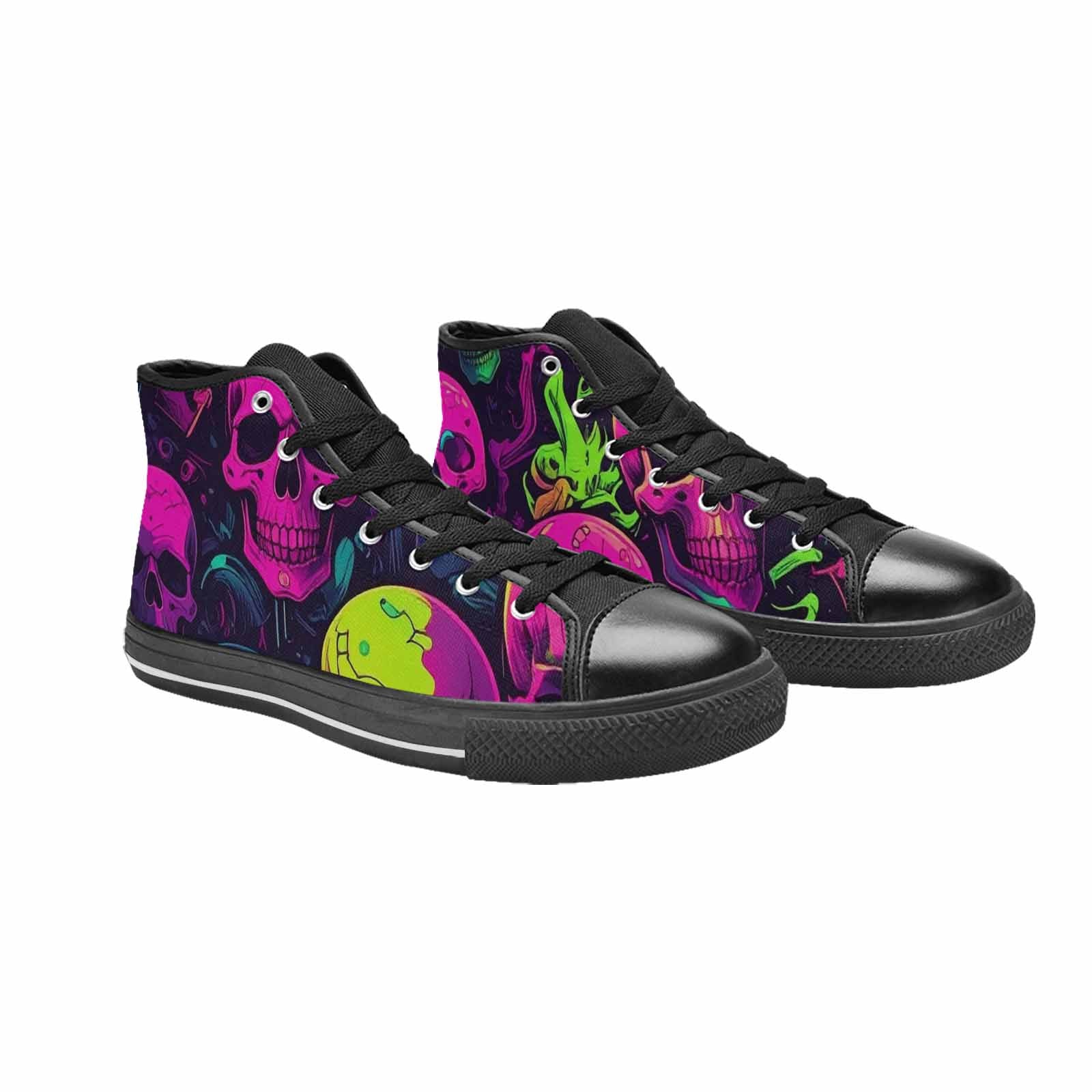 MEN'S Skulls - Neon High Top Canvas Y2K Sneakers