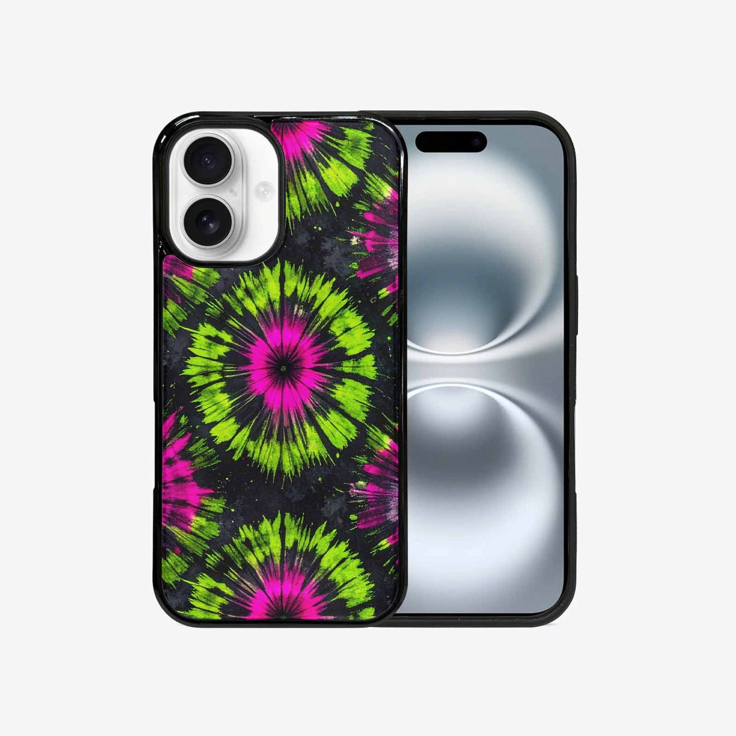 iPhone 16 Case — Acid Wash Tie Dye Neon Custom, Unique Phone Case Design