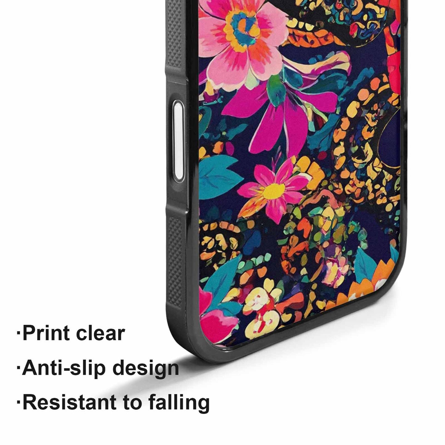 iPhone 17 Case — Floral Snake Print Floral, Original Design Phone Case