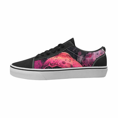 MEN'S Mushrooms Black & Pink Ink Canvas Unique Print Dreamcore Custom Kicks