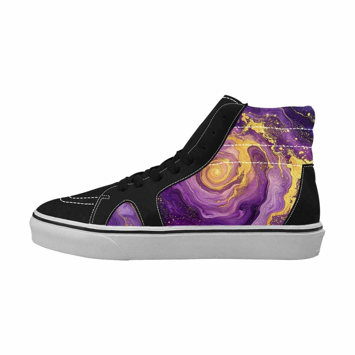 WOMEN'S Starry Night Nebula Brushstroke High Top Canvas Surreal Custom Shoes