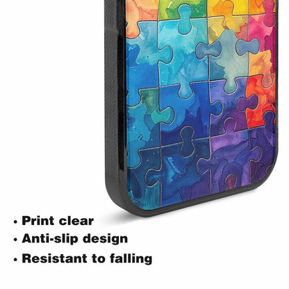 iPhone 15 Plus Case — Autism Puzzle Pieces Puzzle Piece Pattern, Custom Print Case Cover