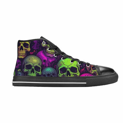 MEN'S Skulls - Neon High Top Canvas Dark Academia Shoes