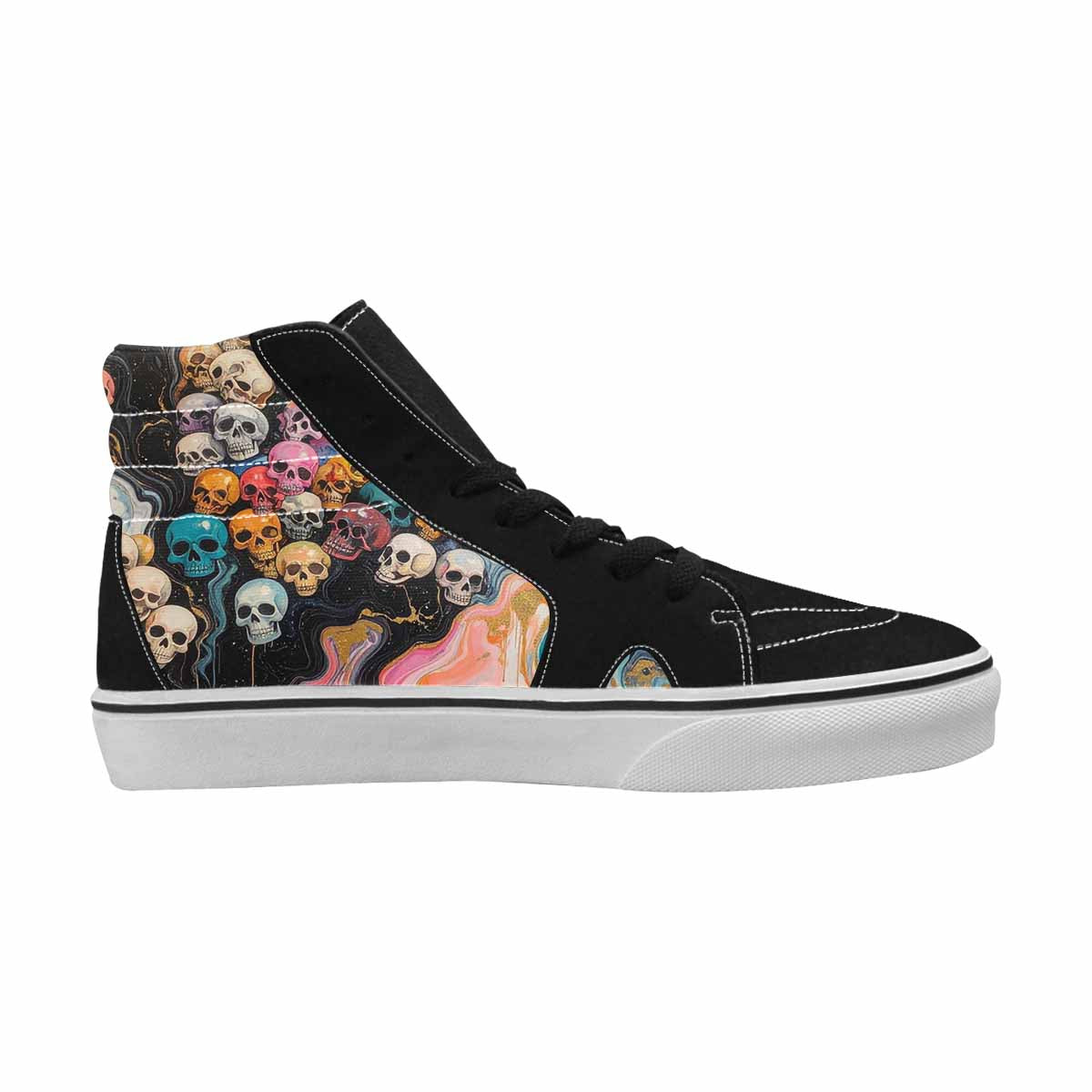 MEN'S Skulls  Marble Skulls High Top Canvas Wallpaper Art Custom Sneakers