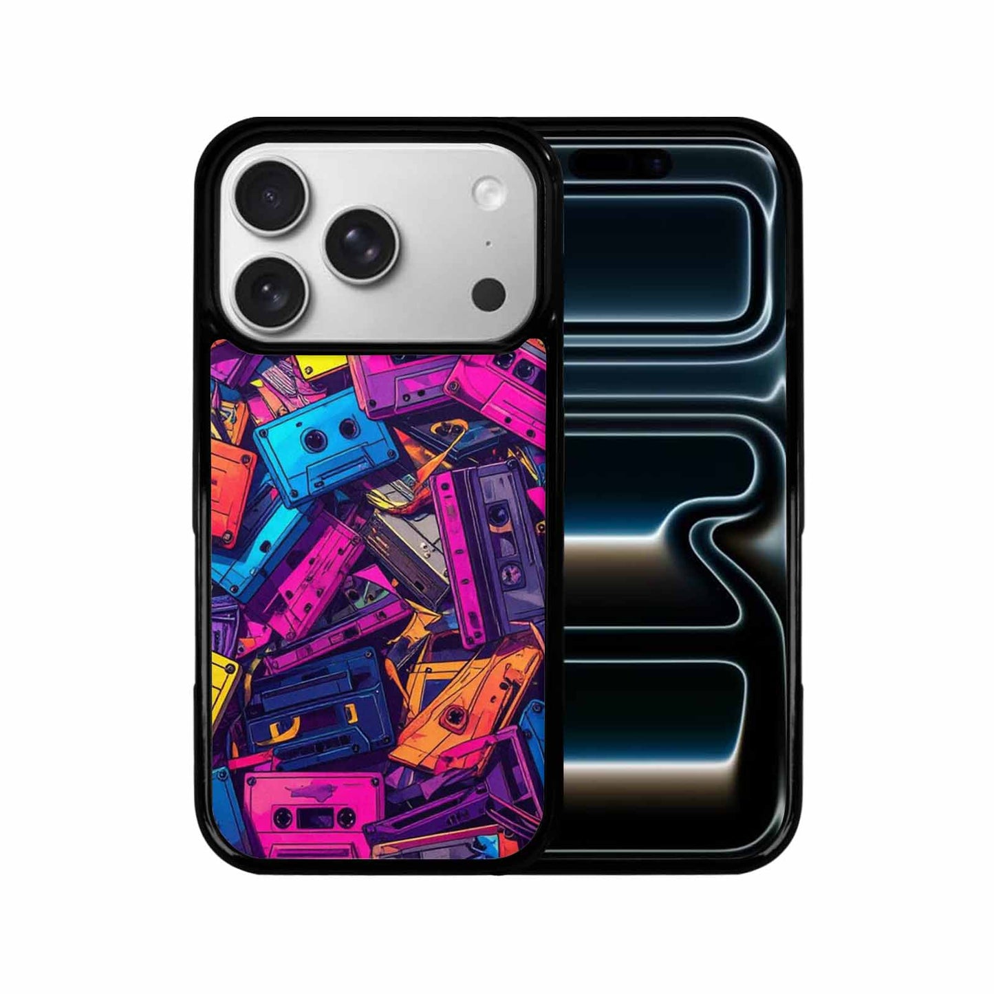 iPhone 17 Pro Case — Retro Cassette Tape Pattern Hundreds Retro, Custom Phone Case