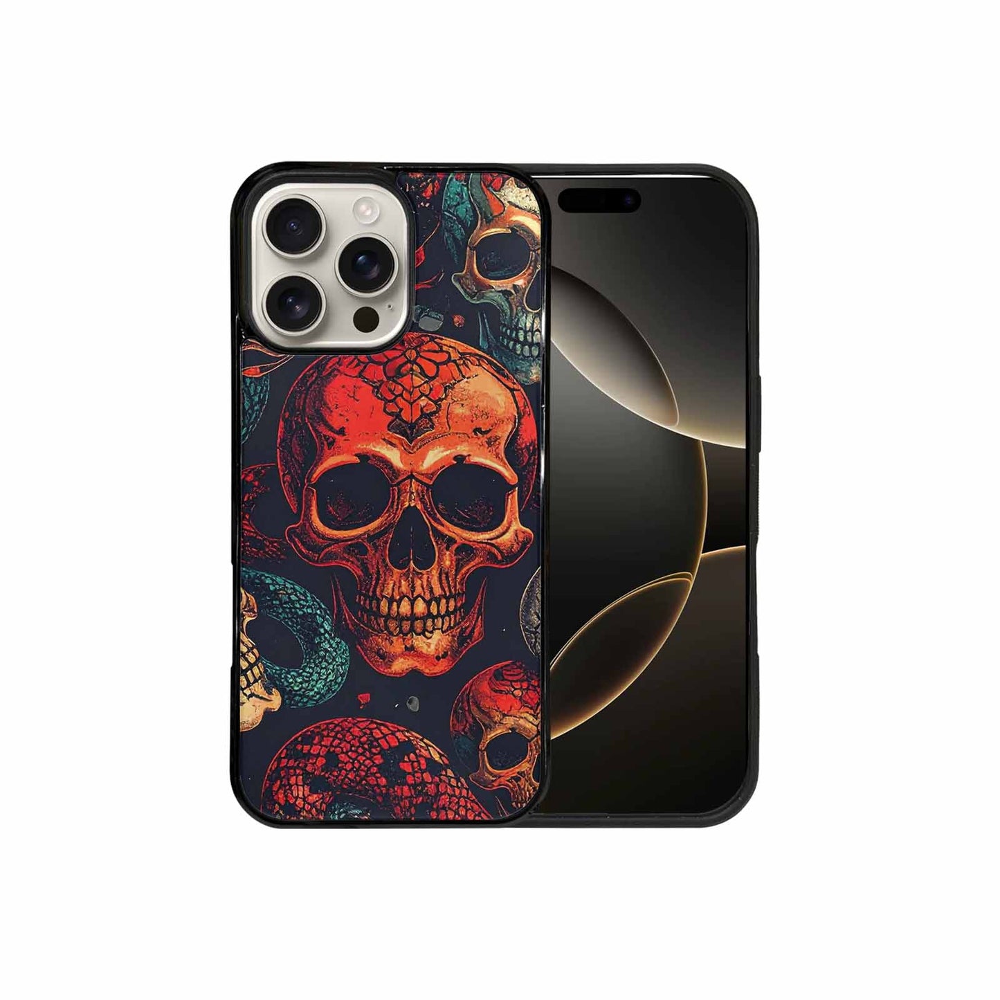 iPhone 16 Pro Max Case — Snake Skulls Print Custom, Custom Designed Case Cover