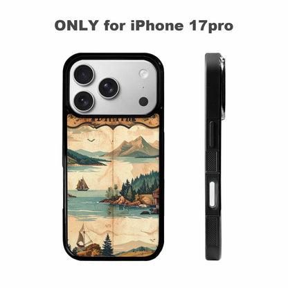 iPhone 17 Pro Case — Vintage Travel Artwork Pattern Retro Vintage, Custom Made Phone Cover